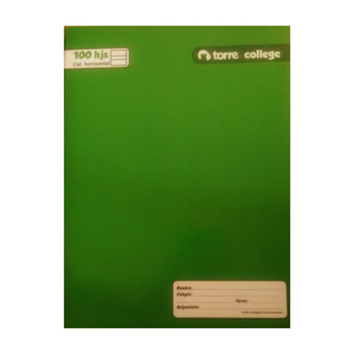 Cuaderno Ross Caligrafia Horizontal 80hj College Verde Limon