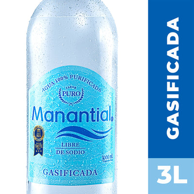 Agua Manantial con Gas 3,0L